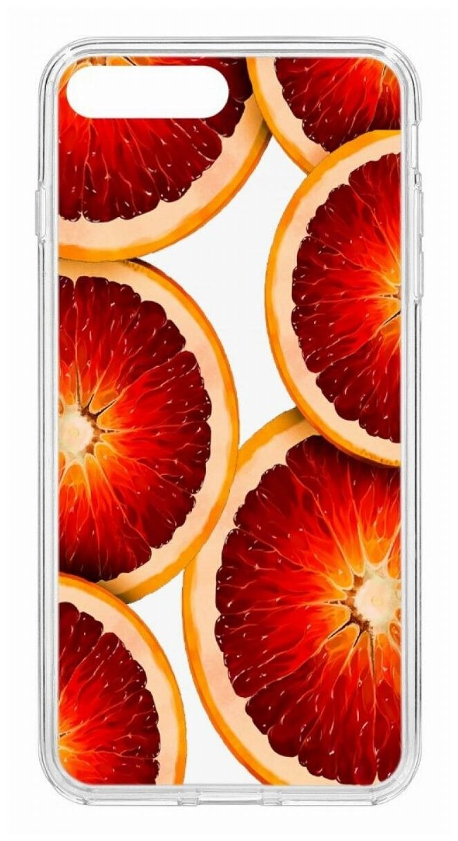 Чехол для iPhone 7 Plus/8 Plus Kruche Print Orange,противоударная пластиковая накладка с рисунком,защитный силиконовый бампер с защитой камеры