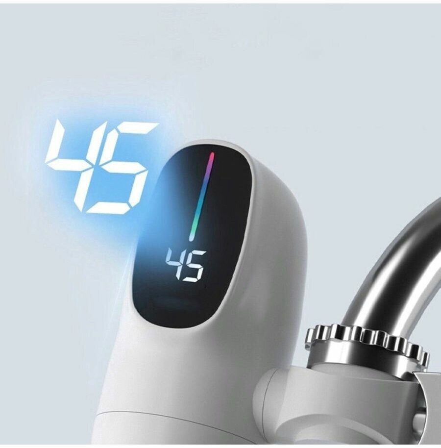 Проточный водонагреватель на кран с дисплеем температуры - фотография № 5