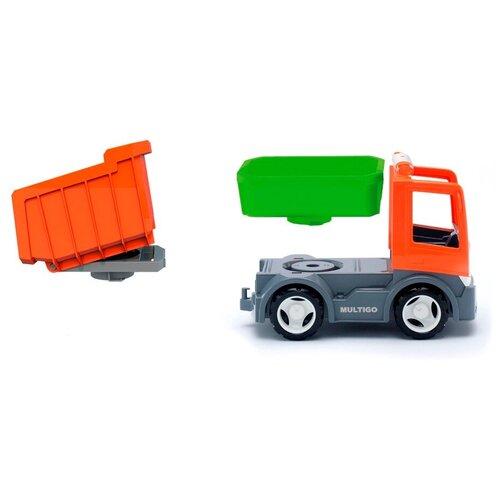 Машинка Efko 37051EF-CH, 22 см, оранжевый/зеленый/серый грузовик efko 27286ef ch 22 см зеленый серый