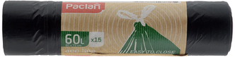 Paclan Eco Line Мешки для мусора с завязками 60л,15шт