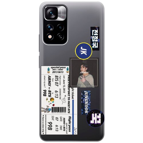 Силиконовый чехол с принтом BTS Stickers для Xiaomi Redmi Note 11 Pro+ 5G / Xiaomi 11i / Сяоми Редми 11 Про+ 5г / Ксиаоми 11и силиконовый чехол с принтом beatles stickers для xiaomi redmi note 11 pro 5g xiaomi 11i сяоми редми 11 про 5г ксиаоми 11и