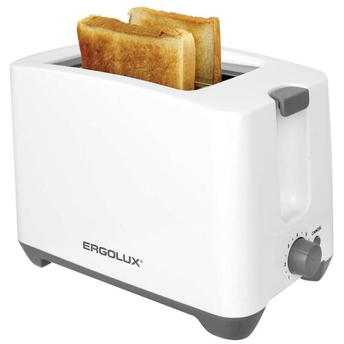 Тостер ERGOLUX ELX-ET02-C31 бело-серый двойной корпус, 220-240 В, 750 Вт тостер ergolux elx et02 c31 белый серый