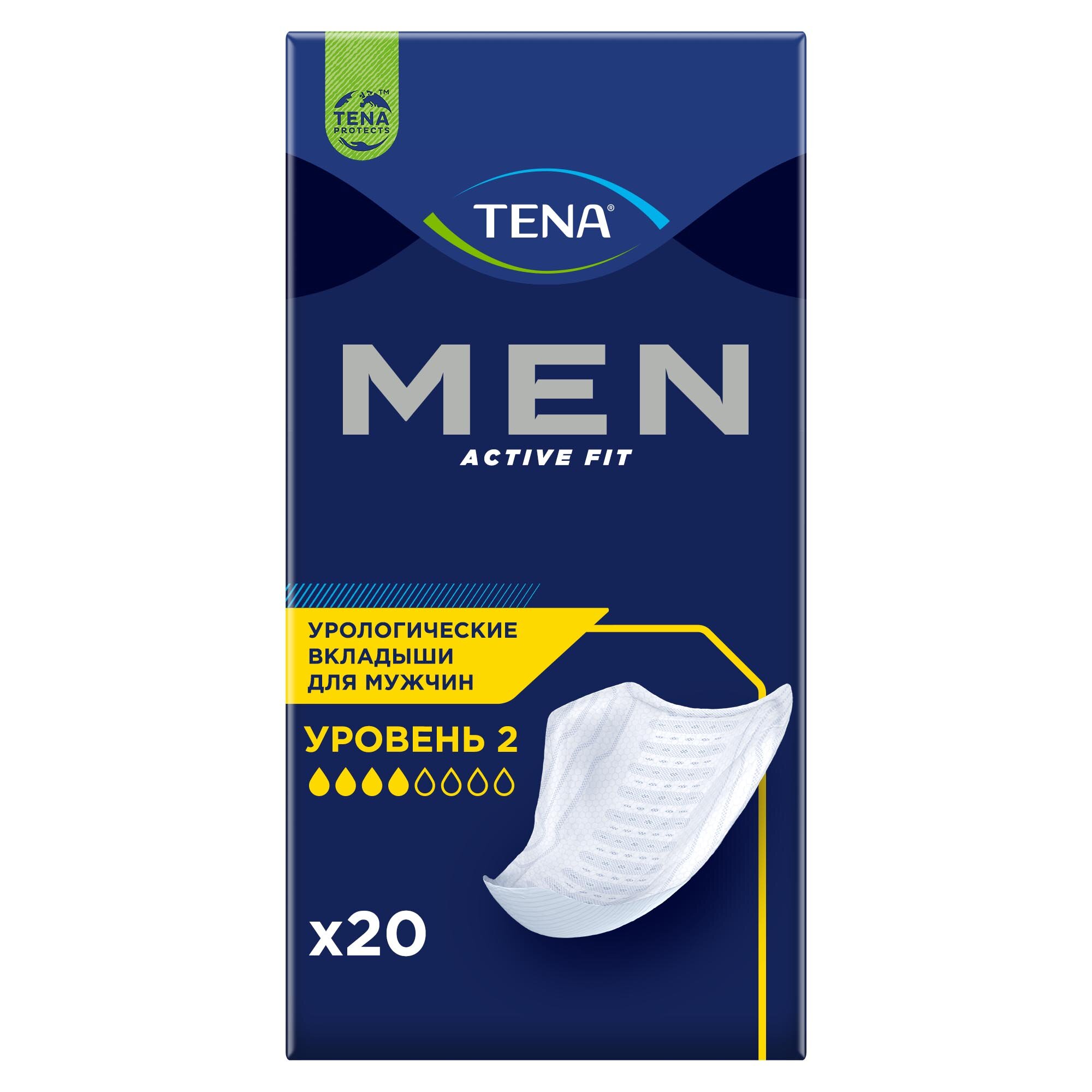 Урологические прокладки TENA Men Active Fit 2 уровень