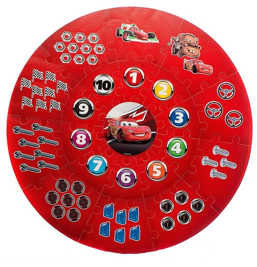 Коврик-пазл Играем вместе Disney Тачки (FS-CARS), красный, 90 см, 21 элемент