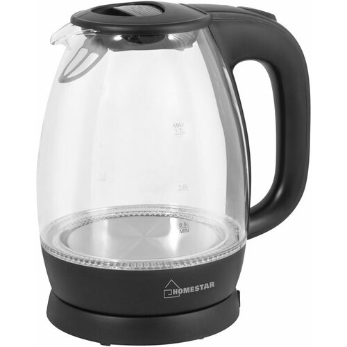 Чайник электрический 17Л 1850-2200ВТ диск стекло подсв черн 003567 HOMESTAR 279900₽