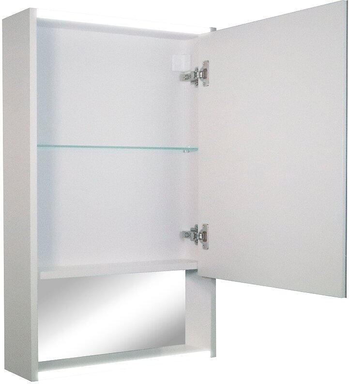 Зеркало шкаф для ванной с LED подсветкой розеткой сенсором Reflection Box White LED 600х800 RF2422WH белый - фотография № 9