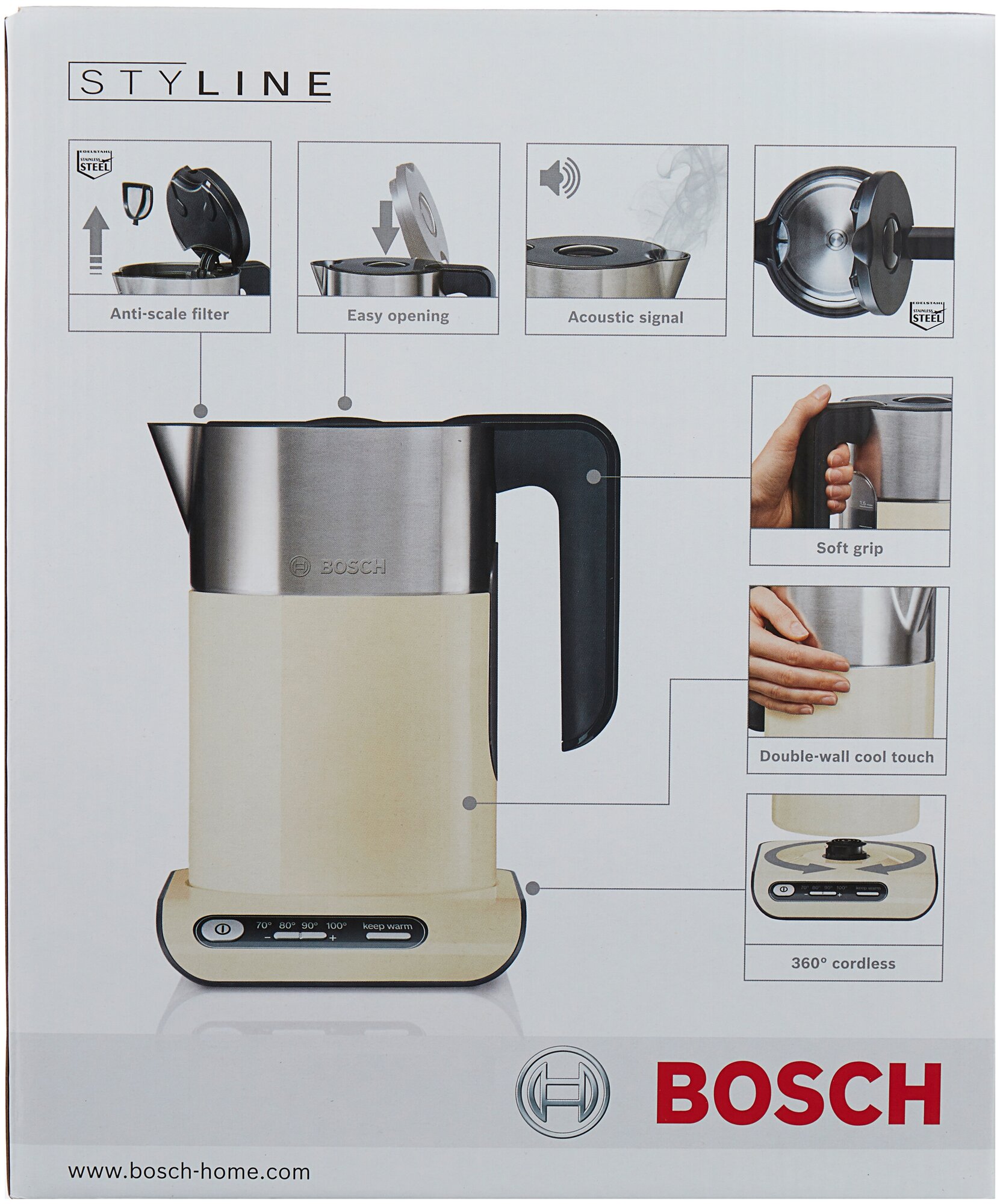 Чайник Bosch TWK8617P, бежевый - фотография № 14