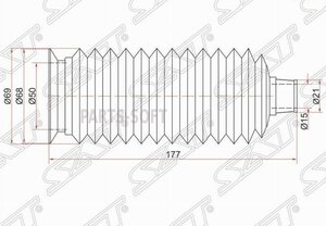 SAT ST4553526030 Пыльник рулевой рейки TOYOTA LAND CRUISER PRADO/HILUX SURF 02-/HIGHLANDER07- LH=RH