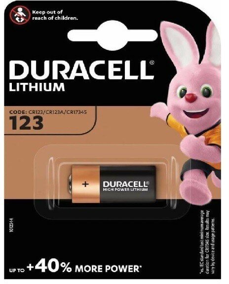 Батарейка DURACELL CR123 lithium 3v