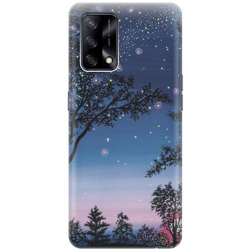 фото Силиконовый чехол на oppo a74 / оппо а74 с принтом "деревья и звезды" gosso
