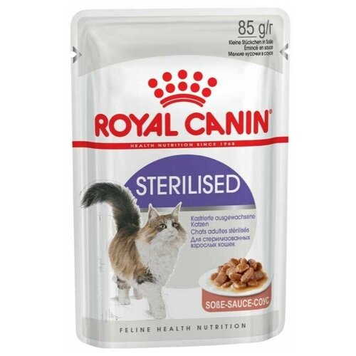 Влажный корм Royal Canin для взрослых стерилизованных кошек Sterilised (в соусе), 12 шт по 85гр