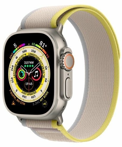 Нейлоновый тканевый ремешок "Trail Loop" для Apple Watch Series 1-8 и Ultra - 42/44/45/49 мм (эпл вотч), желтый-бежевый