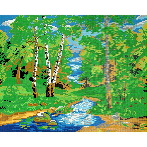 вышивка бисером наборы картина радужные горы 24х30 см Вышивка бисером наборы картина Лесной пейзаж 24х30 см