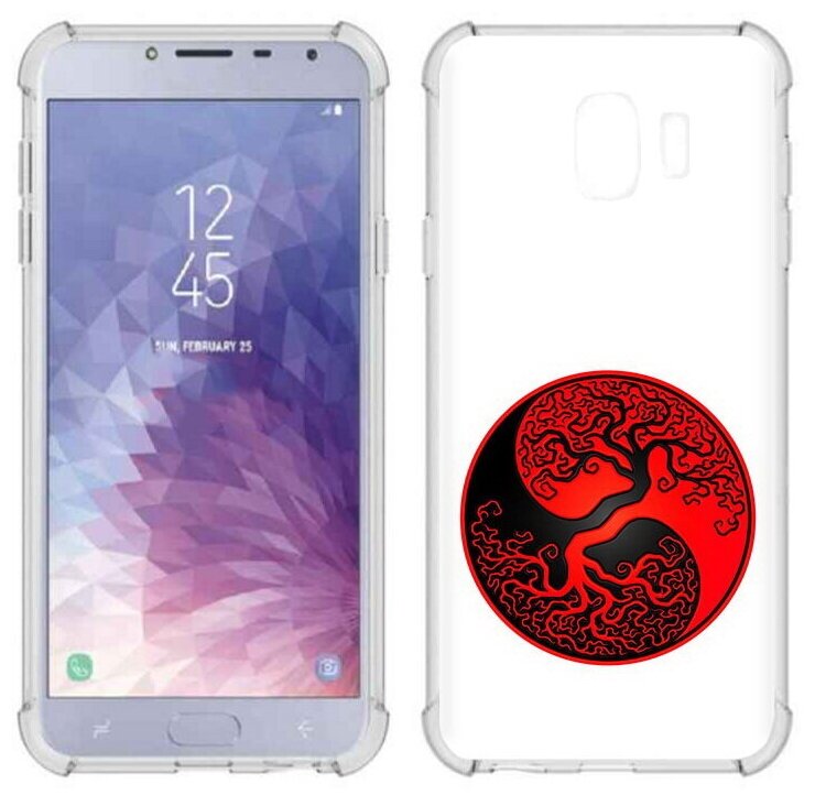 Чехол задняя-панель-накладка-бампер MyPads инь янь дерево для Samsung Galaxy J4 (2018) SM-J400 противоударный