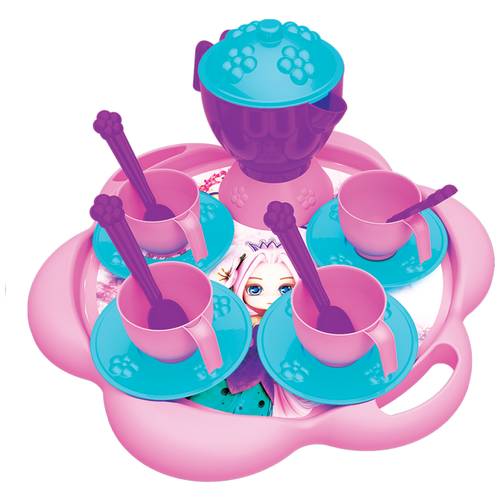 Набор посуды Ucar Oyuncak Принцесса и Единорог 16 предметов фиолетовый/зеленый ролевые игры terides детский набор для уборки принцесса и единорог 5 предметов