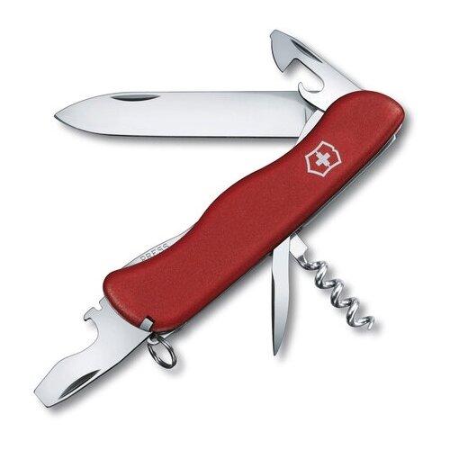 Нож Victorinox Picknicker, 111 мм, 11 функций, с фиксатором лезвия, красный