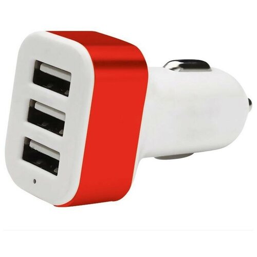 Автомобильное зарядное устройство Energy ET-21A, 3 USB, 2,1 A, красное