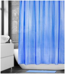 Шторка для ванной с 3D эффектом, цвет голубой / Штора для ванной комнаты, 180х180 см.