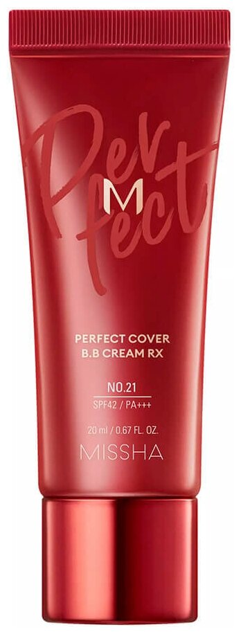 MISSHA Тональный BB крем M Perfect Cover BB Cream Rx ,No. 21 Light Beige, 20 мл