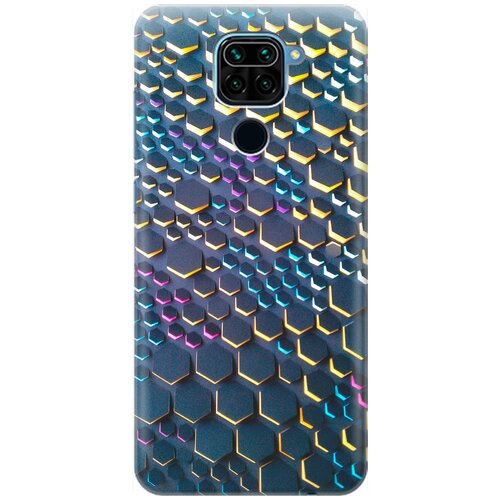 фото Re:pa накладка transparent для xiaomi redmi note 9 с принтом "графитовые соты"