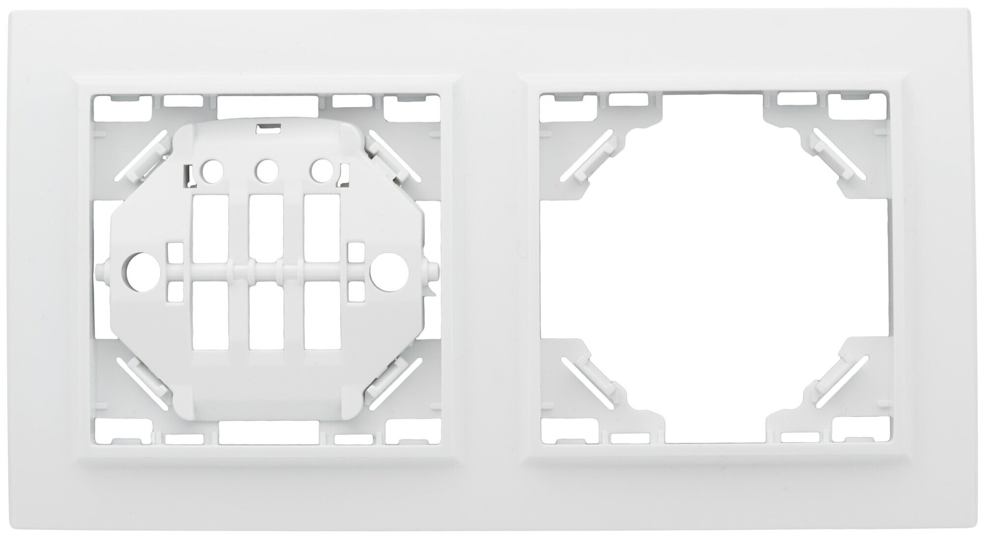 Рамка 2 поста минск, горизонтальная, белый | код. ERM-G-302-10 | EKF (20шт. в упак.)