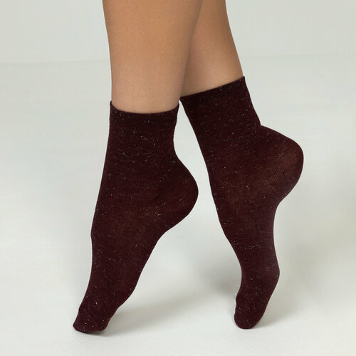 Женские носки COZY HOME средние, размер 37-38, черный, бордовый