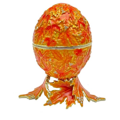 Декоративное музыкальное пасхальное яйцо в стиле Фаберже (Faberge Egg). Сувенирная коллекционная универсальная шкатулка для ювелирных украшений, бижутерии, винтаж, подарки, пасха, декор, сувениры, фигурка, статуэтка, интерьер. Ручная работа, пьютер, эмаль, позолота, Австрийские кристаллы. Design by Keren Kopal, Israel