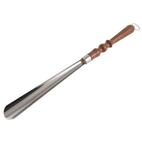 Обувная ложка со стальным язычком и деревянной ручкой из бука, 55 см