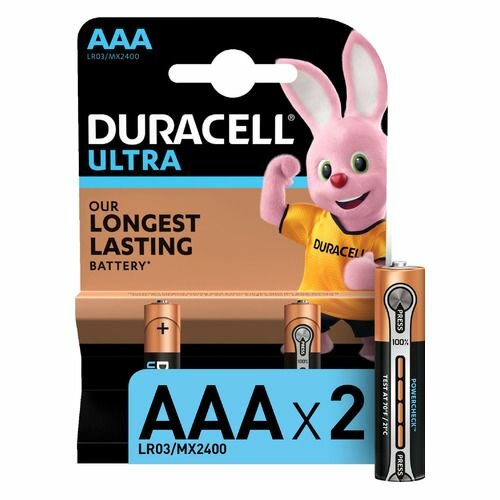 AAA Батарейка Duracell Ultra LR03-2BL MX2400, 2 шт.