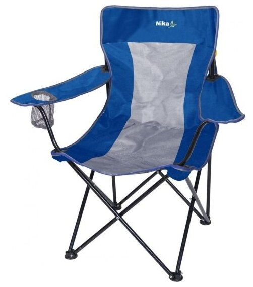 Кресло Nika НИКА Премиум 6 ПСП6-СС складное, синий-серый