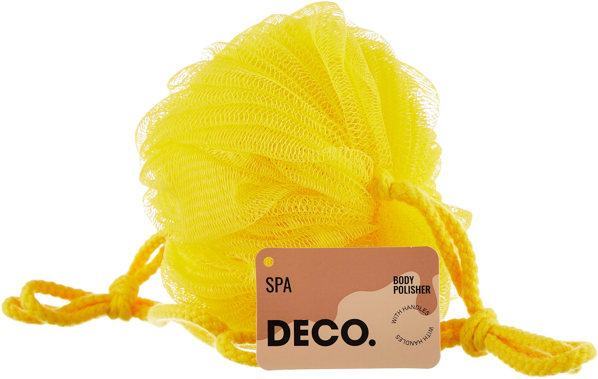 фото Мочалка-шар для тела DECO. синтетическая с ручками (yellow)