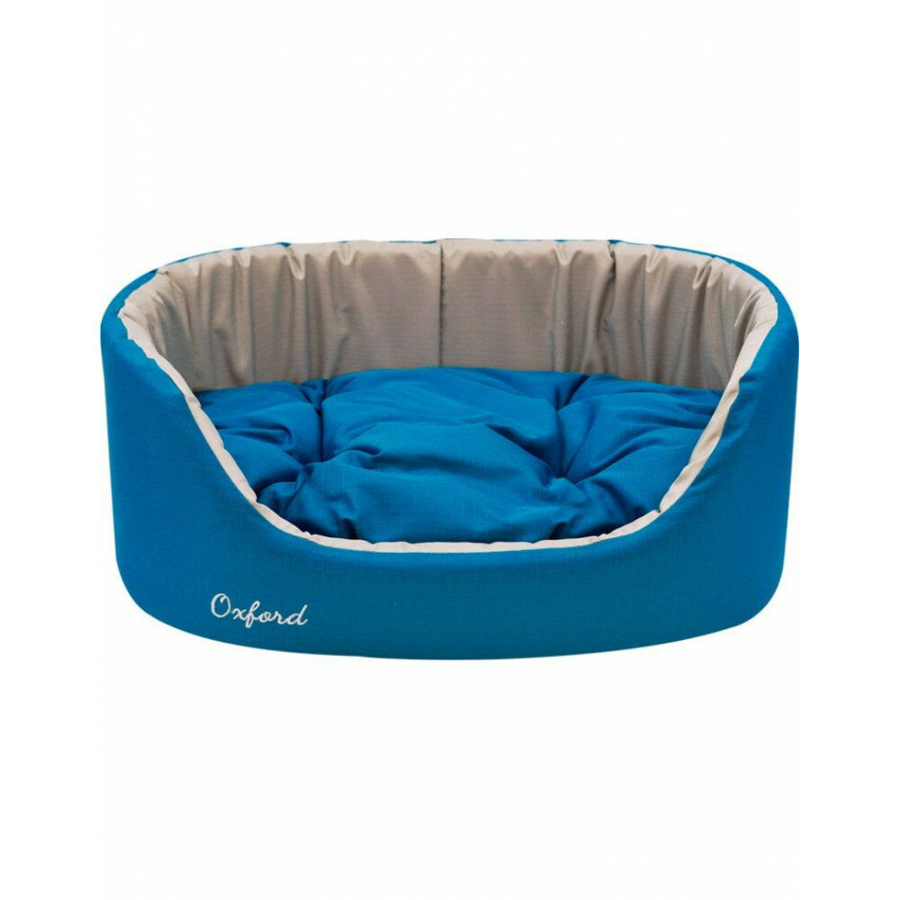 Лежак для собак и кошек Zooexpress Oxford №3, 49х33х17 см, синий/серый - фотография № 2
