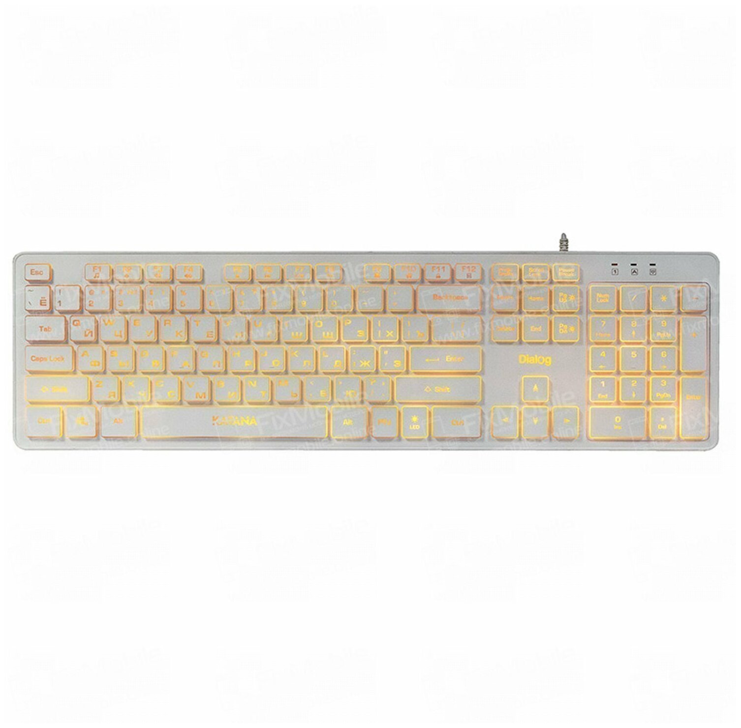 Клавиатура Dialog Katana Kk-ml17u White - Multimedia с янтарной подсветкой клавиш Usb белая Kk-ml