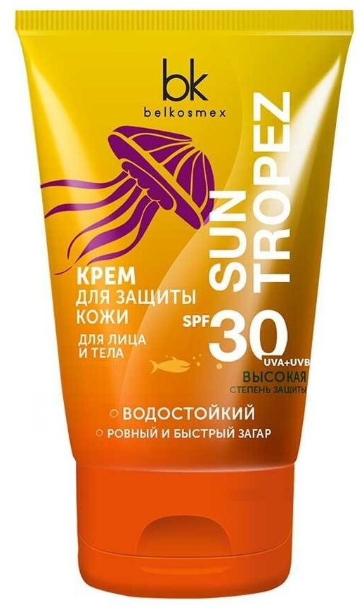 Belkosmex Belkosmex Sun Tropez крем для защиты кожи лица и тела SPF 30, 120 мл