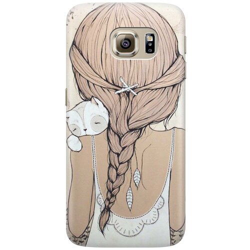 фото Cиликоновый чехол девочка в обнимку с котом на samsung galaxy s6 edge / самсунг с6 эдж re:pa