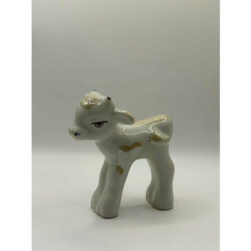 Фарфоровая Статуэтка Теленок Мартин Высота 11 см Сысерть Винтаж!