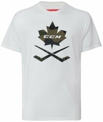 Футболка CCM Camo S/S Tee Sr р. M (белый)