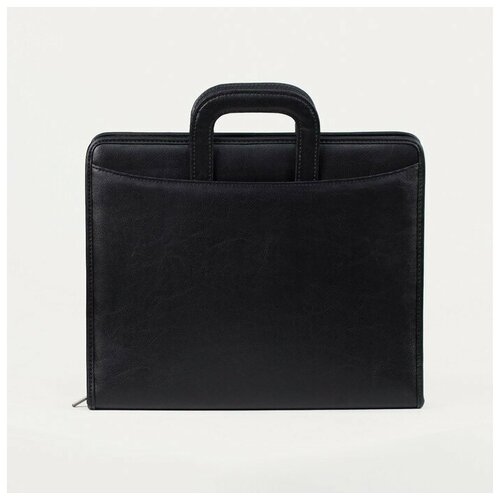 Папка деловая на молнии, выдвижная ручка, цвет чёрный , 1 шт.