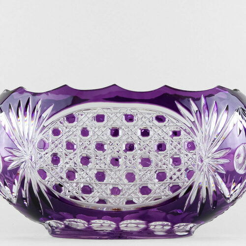 Салатник-ладья Бахметьевская артель, высота 17 см, хрусталь