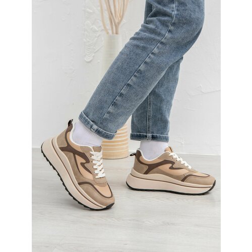 Кроссовки , демисезонные, треккинговые, полнота 7, размер 38, бежевый