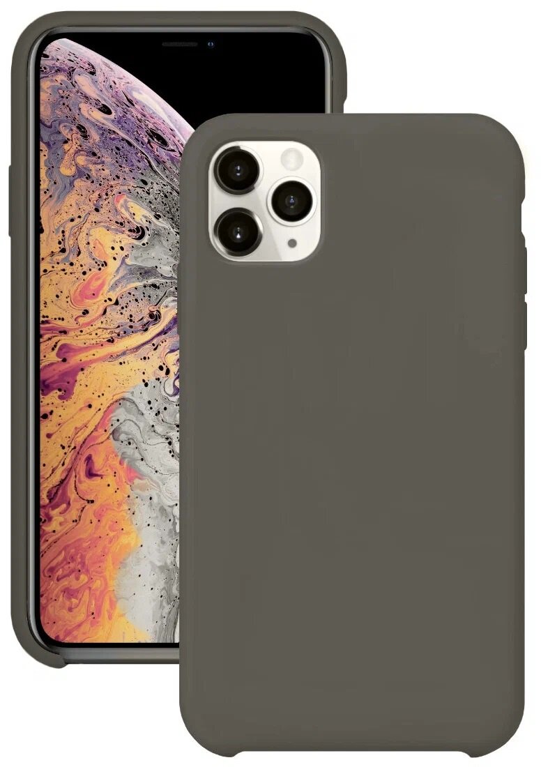 Чехол Silicone Case без логотипа с бархатной подложкой для iPhone 11 Pro Темно-серый (15)