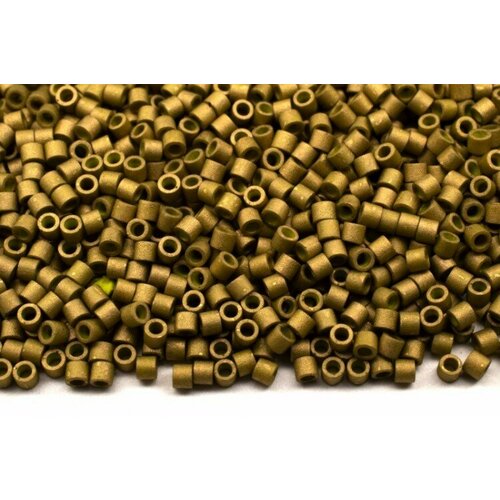 Бисер японский MIYUKI Delica цилиндр 15/0 DBS-0371 золотая оливка, металлизированный матовый, 5 грамм