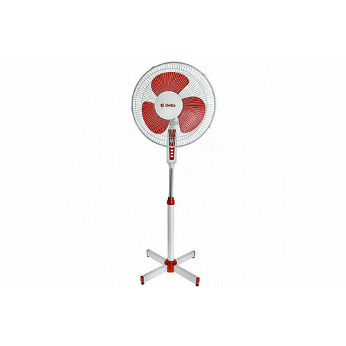 Вентилятор напольный DELTA DL-003N, белый с красным, (упаковка 4 штуки)