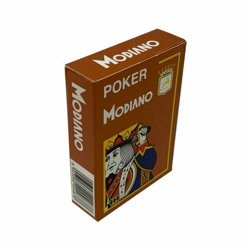 Карты игральные 54 шт. Modiano Cristallo для покера, 100% пластик, коричневая рубашка