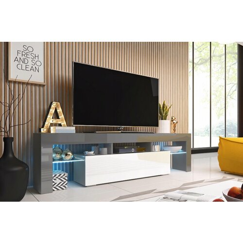 Тумба ТВ 24 серый/белый