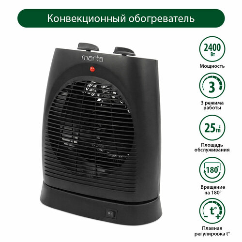 MARTA MT-FH2525A черный жемчуг тепловентилятор