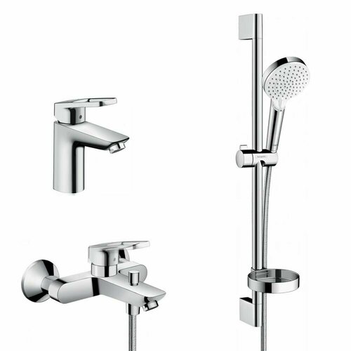 душевой комплект hansgrohe set logis loop Комплект смесителей Hansgrohe Logis Loop с полочкой, хром