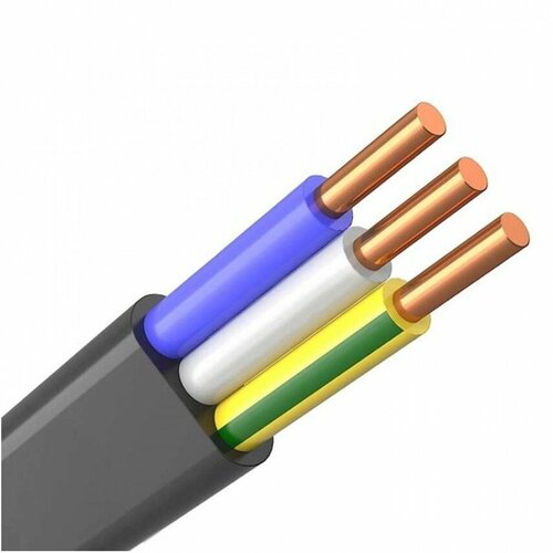 Кабель ВВГ-Пнг(А)-LS 3х1,5ок-0,66 (госткабель) (плоский) ГОСТ 31996-2012 (бухта 100 м)