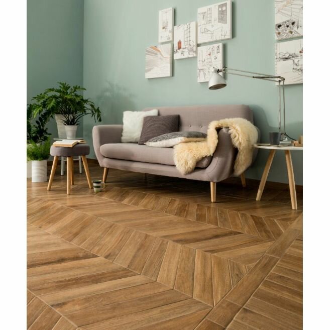 Керамогранит Rondine Vntg Brune Chevron 7,5x40,7 см (0.82 м2)