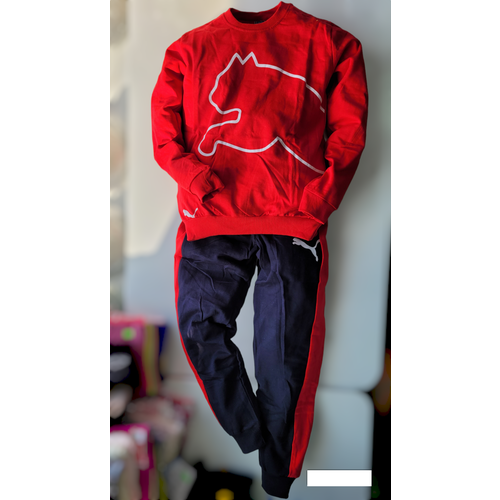 Костюм детский, свитшот и брюки, размер 9 лет, красный